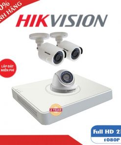 lắp đặt trọn bộ 3 camera giám sát hikvision