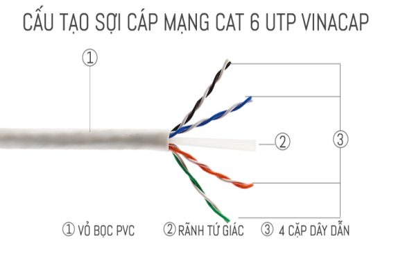 cấu trúc dây mạng cat6 vinacap