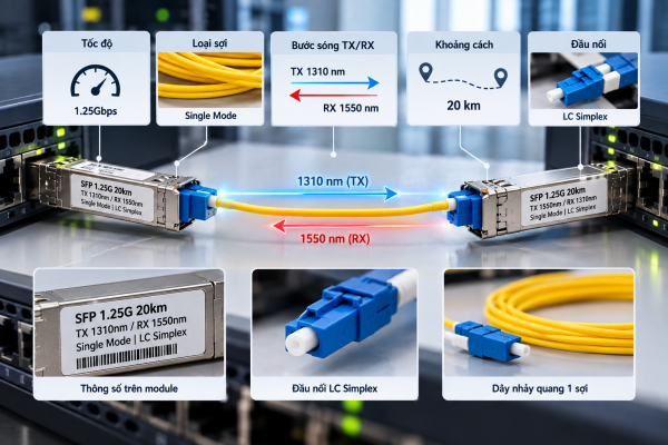 Cách đọc thông số module quang 1 sợi