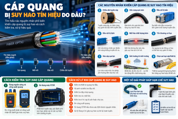 Cáp quang bị suy hao tín hiệu